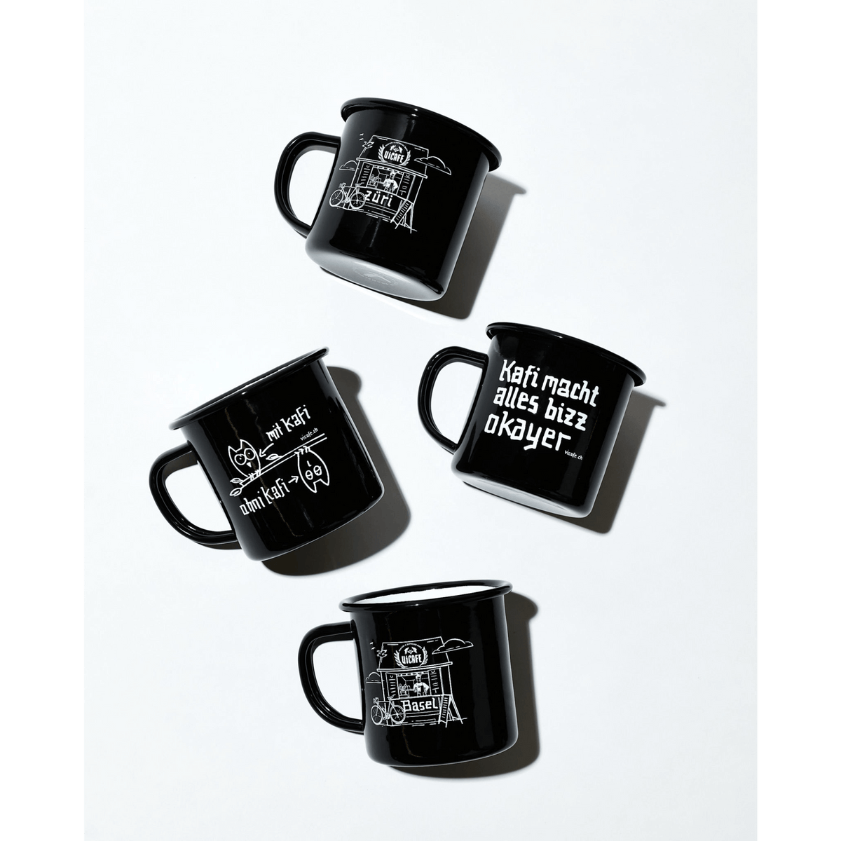 ViCAFE Emaille Tassen